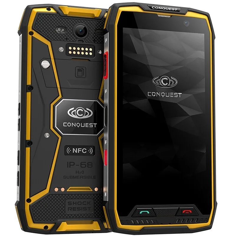 Conquest S11 7000 мАч NFC OTG IP68 Ударопрочный 4G Смартфон Android 7,0 4 Гб ОЗУ 64 Гб 128 Гб ПЗУ мобильные телефоны прочный мобильный телефон - Цвет: Цвет: желтый