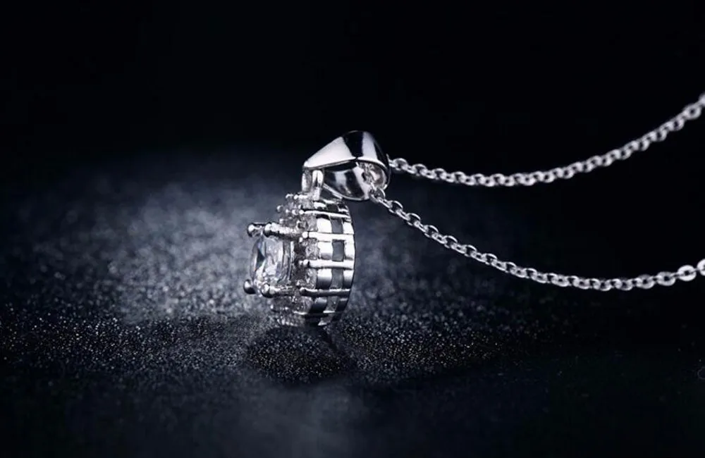925 stealing silver popular white gold plated pendant necklace for women Cubic Zirconia diamond fashion jewelry romantic wedding engagement DSN001   (9)