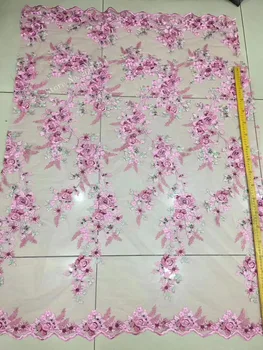 

High quality french Net Lace Embroidered African Guipure French Lace Fabric BZL-101LC with flower for bridal dress