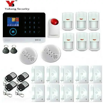

Yobang Security Wireless Android IOS APP Control RFID Arm Disarm House Security Safety Alarm System with Wireless Smoke Detector