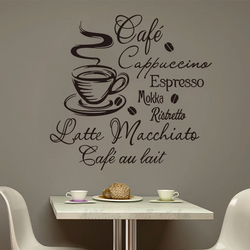 Coffee Kitchen Vinyl Wall Stickers Kitchen Coffee Shop removable Wall Mural Decals Home Decor House Decoration Wall Art DW1045 Coffee Kitchen Vinyl Wall Stickers Kitchen Coffee Shop removable Wall Mural Decals Home Decor House Decoration Wall Art DW1045
