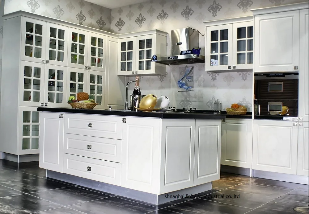 PVC/vinyl kitchen cabinet(LH-PV052)