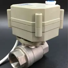 TF15-S2-B Электрический моторизованный клапан с ручным колесом 2-Way SS304 BSP/NPT 1/2 ''DN15 DC9V-DC35V 3/7 провода