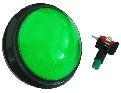 

2 pcs of Green 100mm lighted button Illuminated round Push Button with microswitch for arcade game machine,