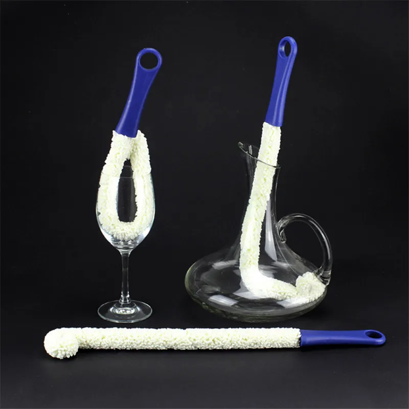 Soft Bendable Foam Wine Decanter Stemware Glasses Dust Cleaning Brush