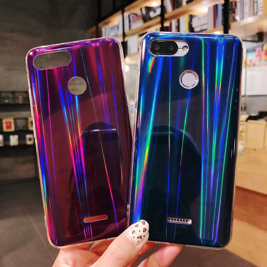 

Laser Mirror Case for Xiaomi Mi 9 Mi 8 SE Mi 5X A1 A2 Lite Redmi Note 7 Pro 5 Plus 6 6A S2 Y2 Gradient Soft IMD Cover Case