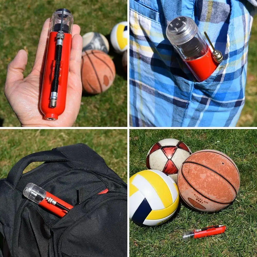 Шариковый насос портативный Hand ручной воздушный шар насос баскетбольный футбольный волейбол Футбол с иглами Одноцветный насос