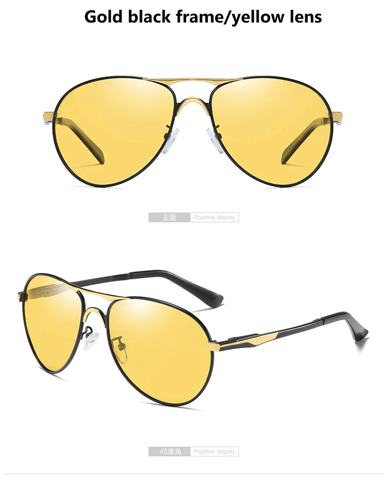 Авиационные очки для вождения автомобиля, день, ночное видение, фотохромные солнцезащитные очки, поляризованные антибликовые очки для вождения, солнцезащитные очки oculos de sol