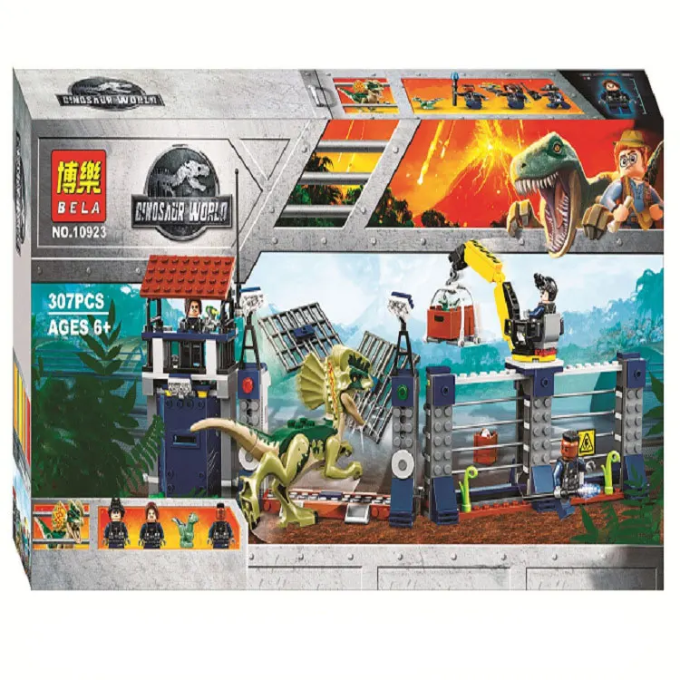 

Bela Jurassic World Dilophosaurus Outpost Attack Building Kit Compatible Legoings 75931 Building Toys Blocks Set(307 Piece)