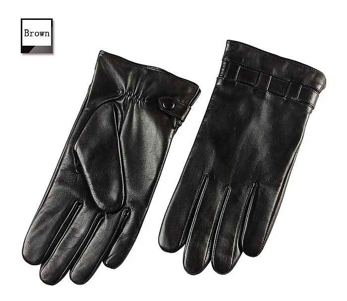 Мужские зимние короткие черные перчатки из натуральной кожи, 1 пара/лот