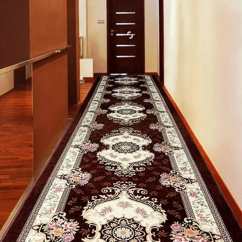 

Europe Corridor Carpets Hotel Long Aisle Rug Decorative Entrance/Hallway Doormat Anti-Slip Stairs Carpet Wedding Floor Rugs