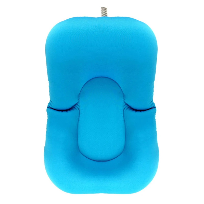 Противоскользящий коврик для ванной безопасности для ребенка, сумка для сиденья, держатель для детского душа, портативная детская подушка в цветочек для ванны, детский душевой коврик - Цвет: Blue