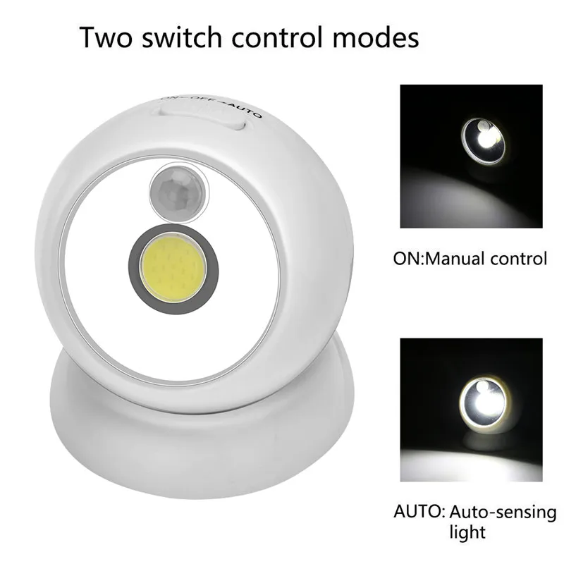 SANYI Ночной светильник с движения PIR Сенсор светильник Настенный светильник Портативный лампа супер яркие светодиодные лампы COB с поддержкой подключения по Мощность 3 х элемент питания AAА