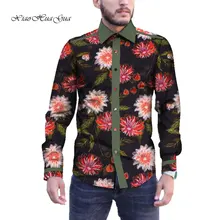 Свадьбы Для мужчин модные рубашки квадратный воротник офисные формальные Для мужчин рубашка из хлопка и полиэстера в африканском стиле Одежда Костюмы WYN591