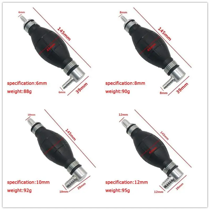 1 шт. ручной топливный насос автомобильный многоцелевой резиновый алюминиевый Сферический бензиновый праймер колба соединительный стержень бензиновый бак 14,5 см