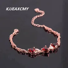 KJJEAXCMY 925 Стерлинговое серебро Кристалл ручной орнамент, натуральный гранат кристалл, женский браслет, Кристальный серебряный браслет