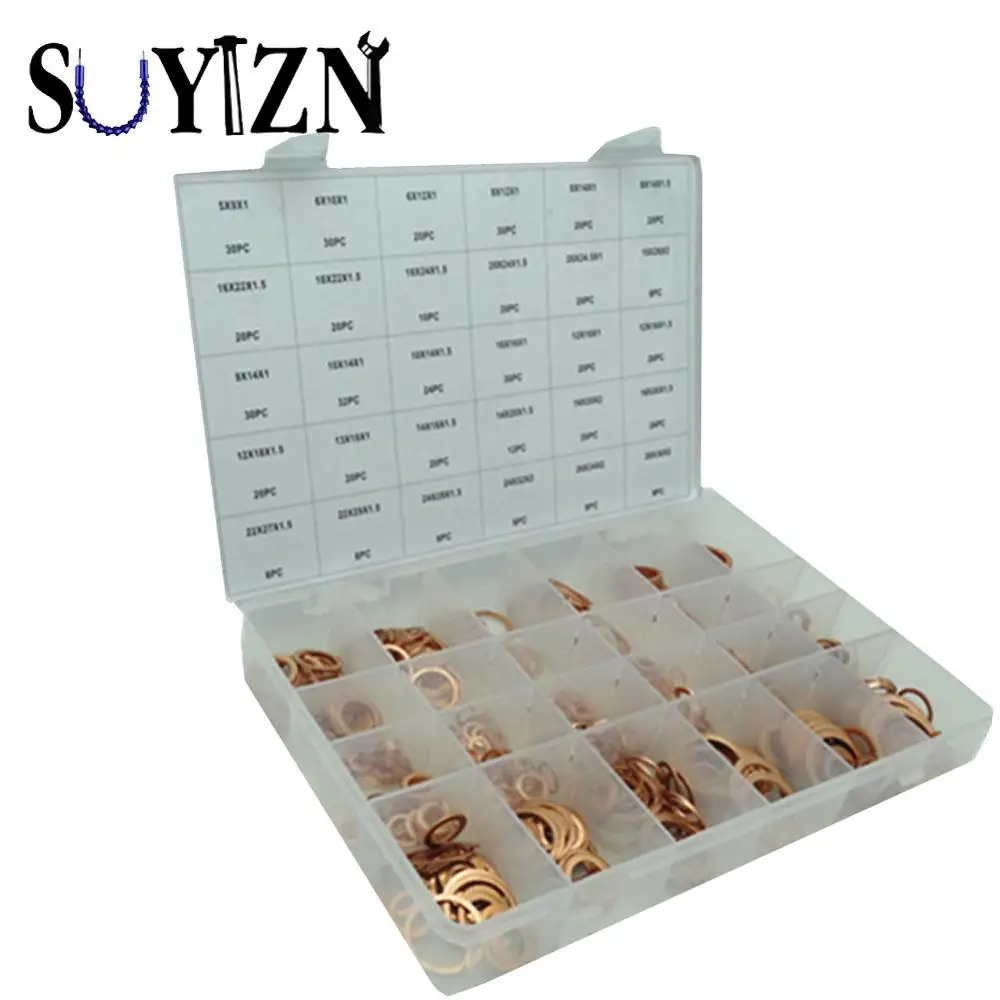 568pcs Copper Washer Assortment Shim Washers Professional Hardware O