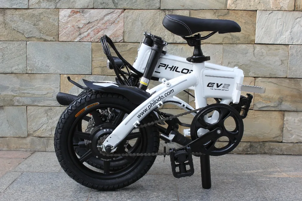 Excellent PHILODO Lithium battery electric folding bicycle Brushless Motor 5