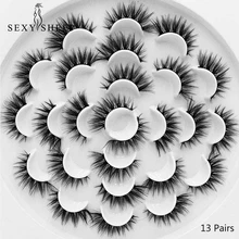 SEXYSHEEP 13 пар искусственной 3D норки ресницы натуральные длинные накладные ресницы объем Накладные ресницы макияж расширение ресницы «maquiagem»