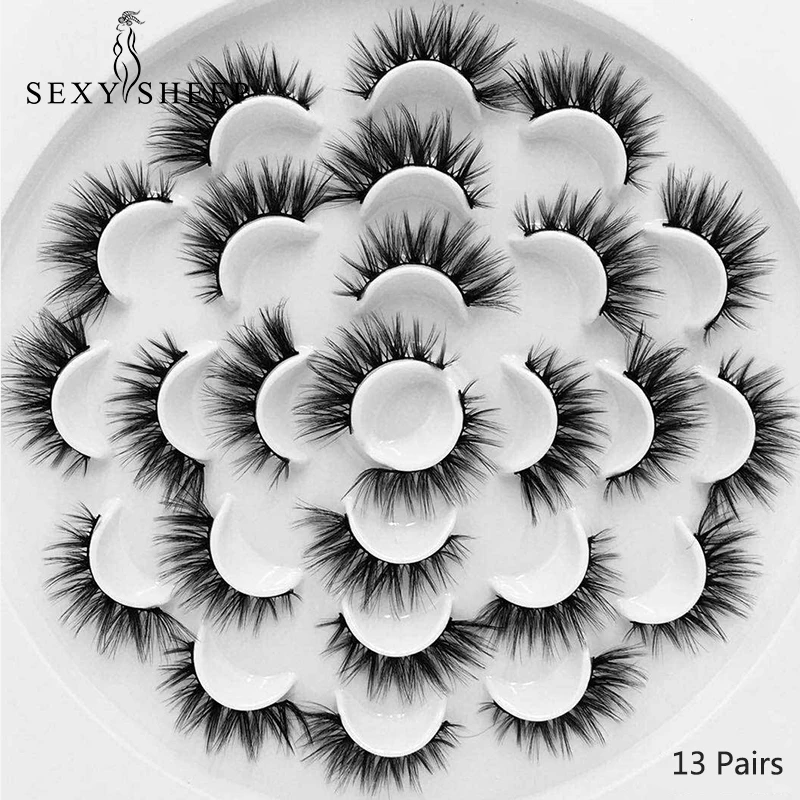 

SEXYSHEEP 13pairs Faux 3D Mink Lashes Natural Long False Eyelashes Volume Fake Lashes Makeup Extension Eyelashes maquiagem