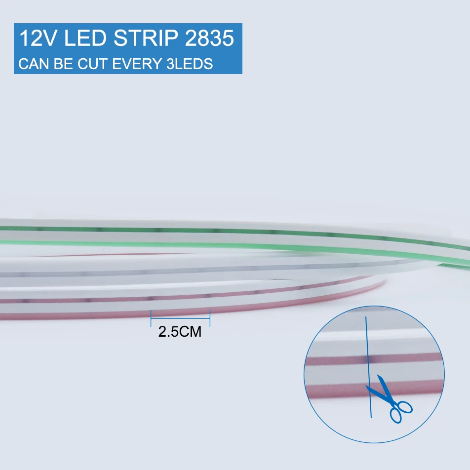 6 мм узкий неоновый свет 12V светодиодные ленты SMD 2835 120 светодиодов/м Гибкие СВЕТОДИОДНЫЕ веревки класс водопроницаемости трубки Набор «сделай сам» для рождественских праздников декоративное освещение