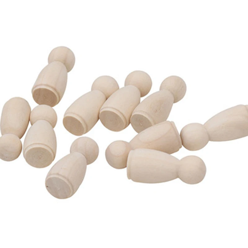

Toy People Shapes Art Unfinished Wooden Peg Doll Craft Educational Female Male Paint Stain 35mm 20Pcs Natural 2019