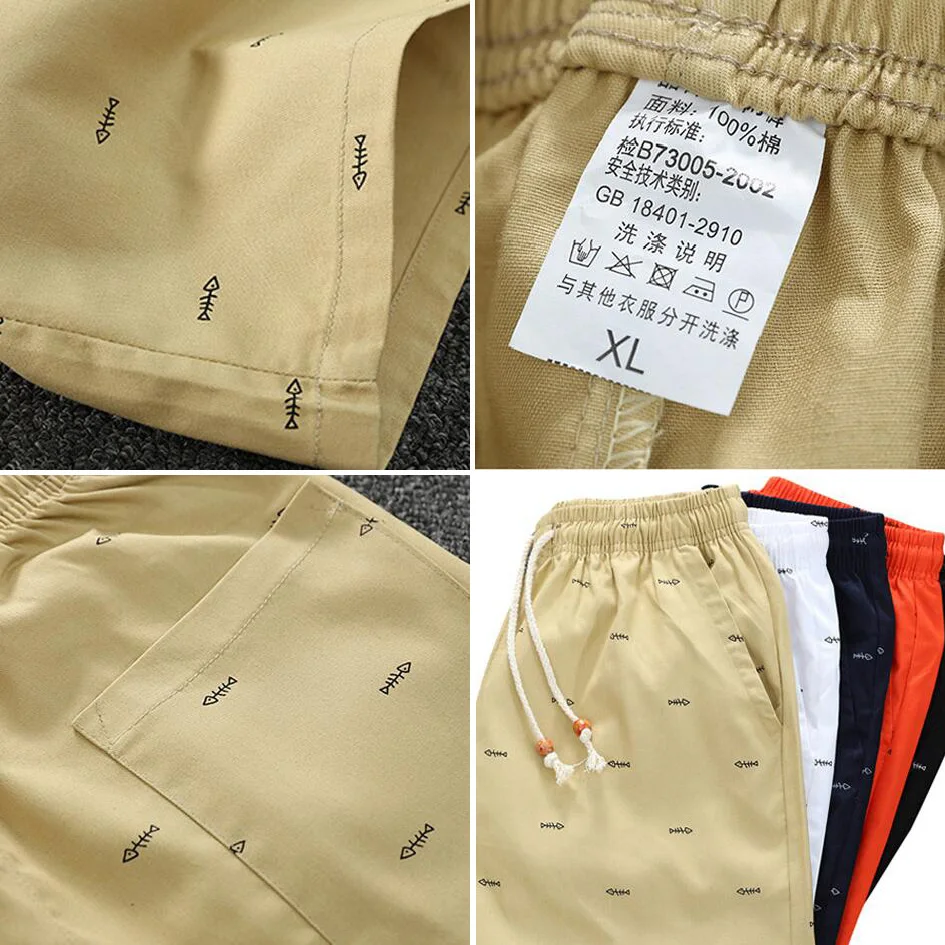 2018 New Arrival Men Shorts Cotton Casual Shorts For Men Elastic Waist Summer Beach Shorts Personalized Printed M-5XL