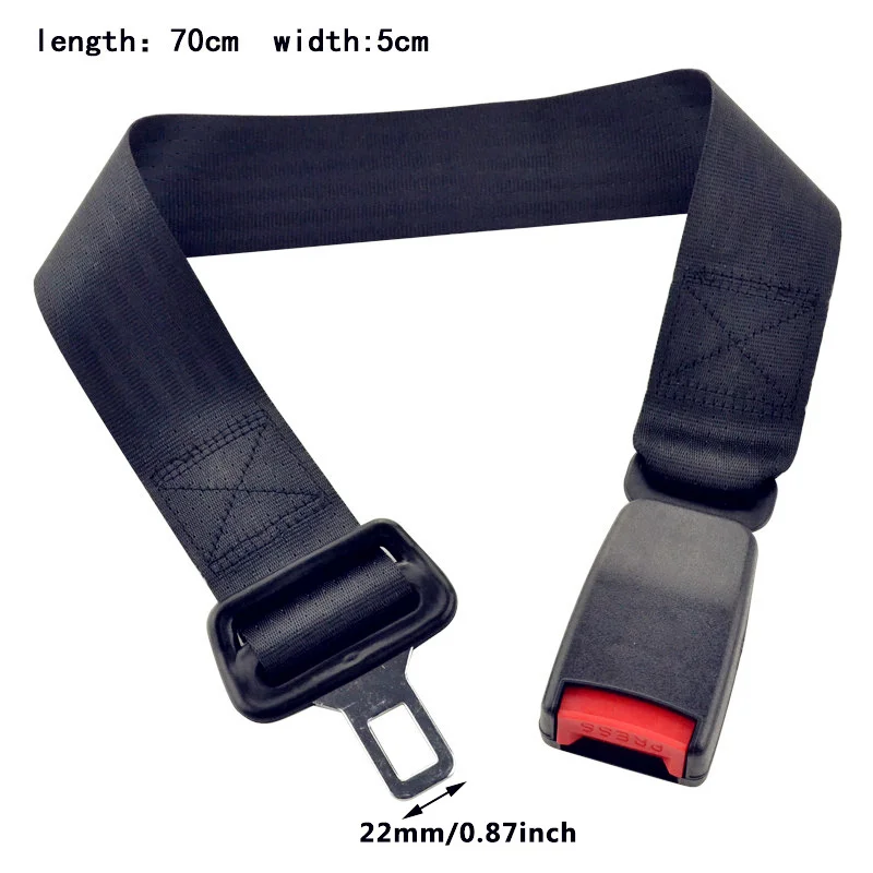 Premium Durable 70cm Seat Belt Extension Buckle