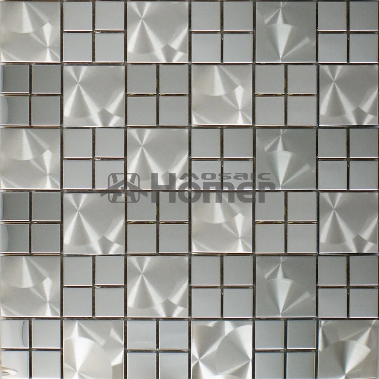 free shipping, silver stainless steel mosaic kitchen backsplash tile