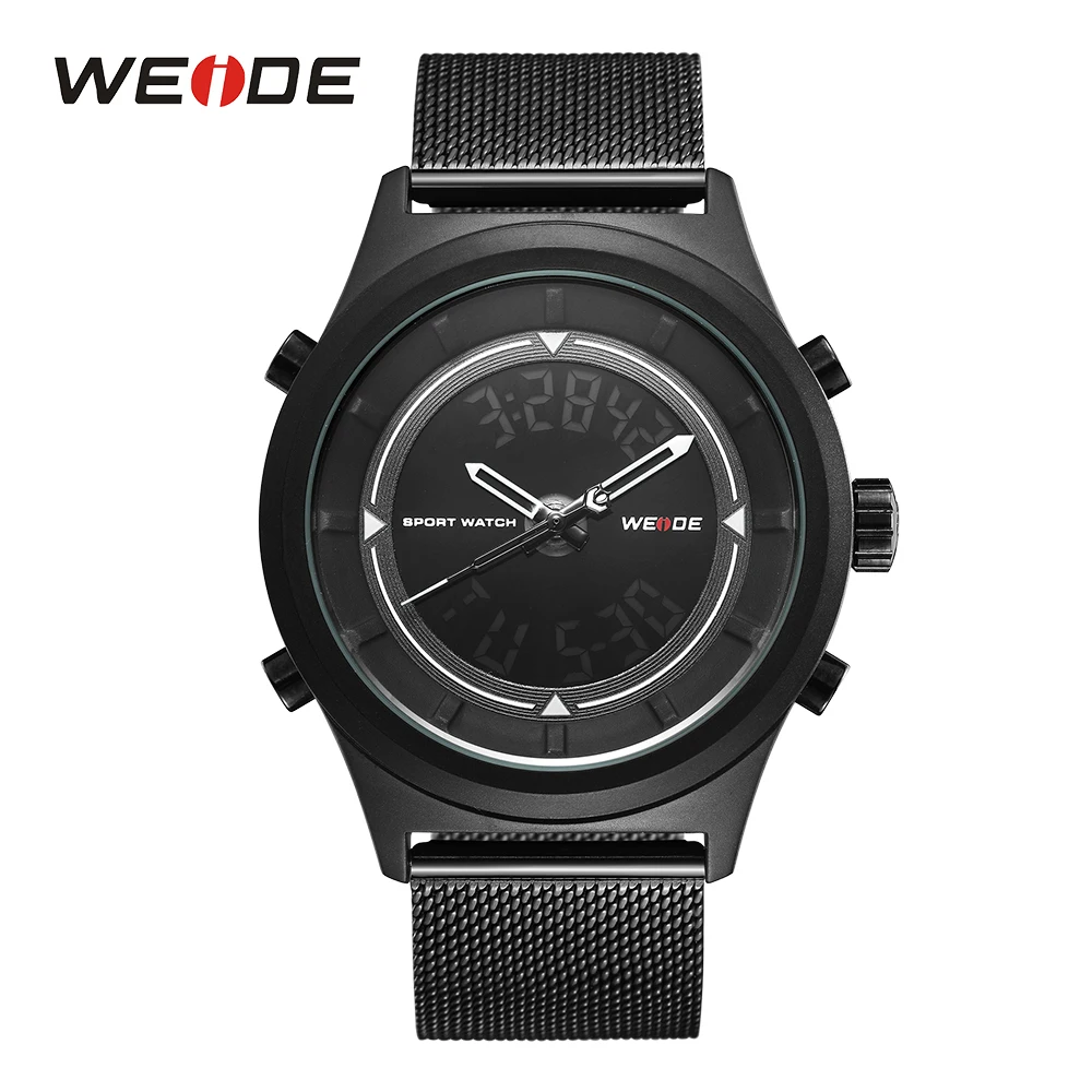 

WEIDE Quartz Movement Mens Digital Display Sports Army Calender Chronograph Stainless Steel Strap Wristwatch relogio masculino