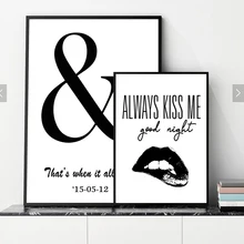 Always Kiss Me Canvas Art Print Poster, Minimalism Black Lip Wall Pictures for Home Decoration, Customize Wall Art Decor Always Kiss Me Canvas Art Print Poster, Minimalism Black Lip Wall Pictures for Home Decoration, Customize Wall Art Decor
