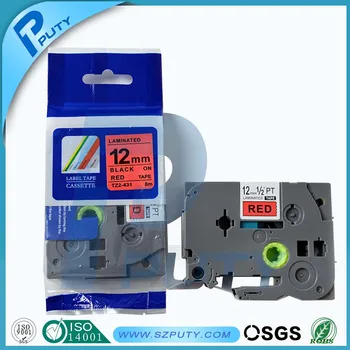 

5PCS tze label tape compatible p-touch cassette ribbons tze 431 black on red tape