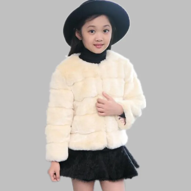 Furry Autumn Winter Jacket Children Faux Fur Coat Girl Clothing Child