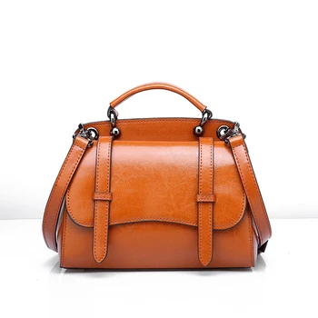 

Moxi New Fashion Woman Bag Oil Wax Genuine Leather Handbag With Pouch Totes Bags Women Shoulder Bag Messenger Cowskin Bags
