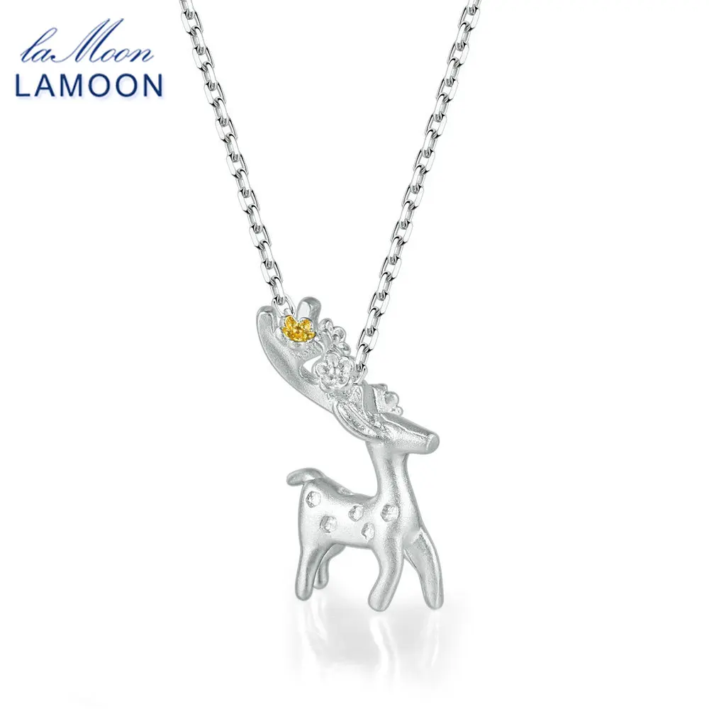 Новинка, 2 цвета, цепочка с оленем лося S925, ожерелье с подвеской, серебро 925 пробы, хорошее ювелирное изделие для женщин, для свадьбы, LMNY070