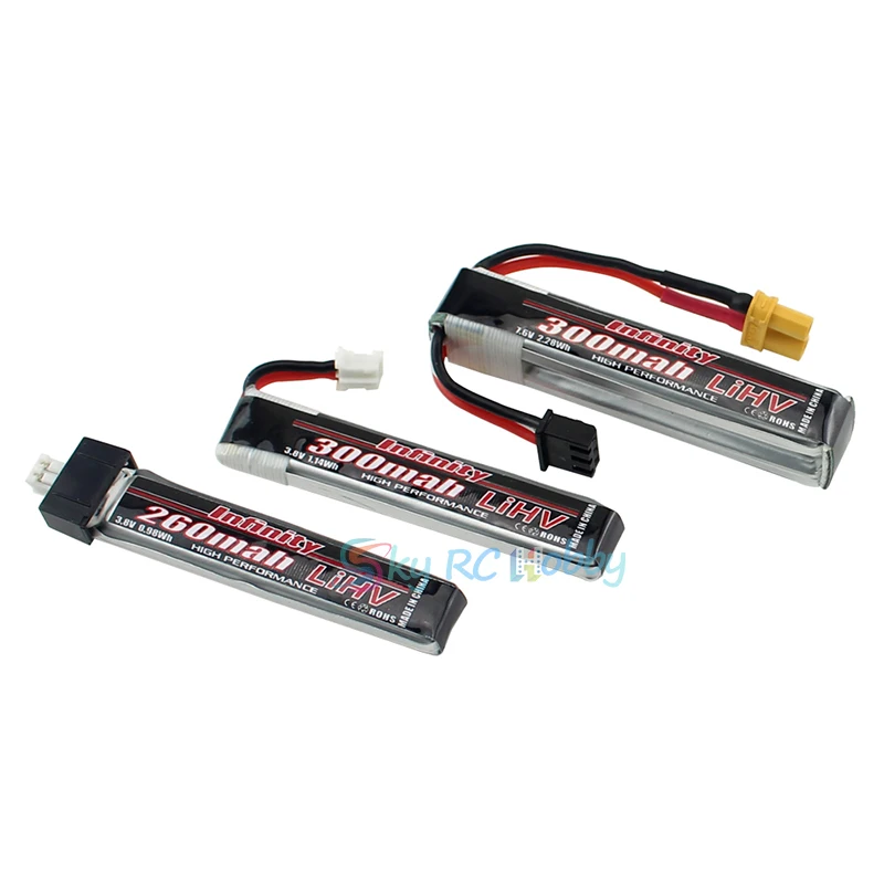 Батарея Infinity 260/300 мАч 3 8 В 7 6 1S 2S FPV с вилкой PH2.0/XT30U 5 шт.|Детали и аксессуары| |