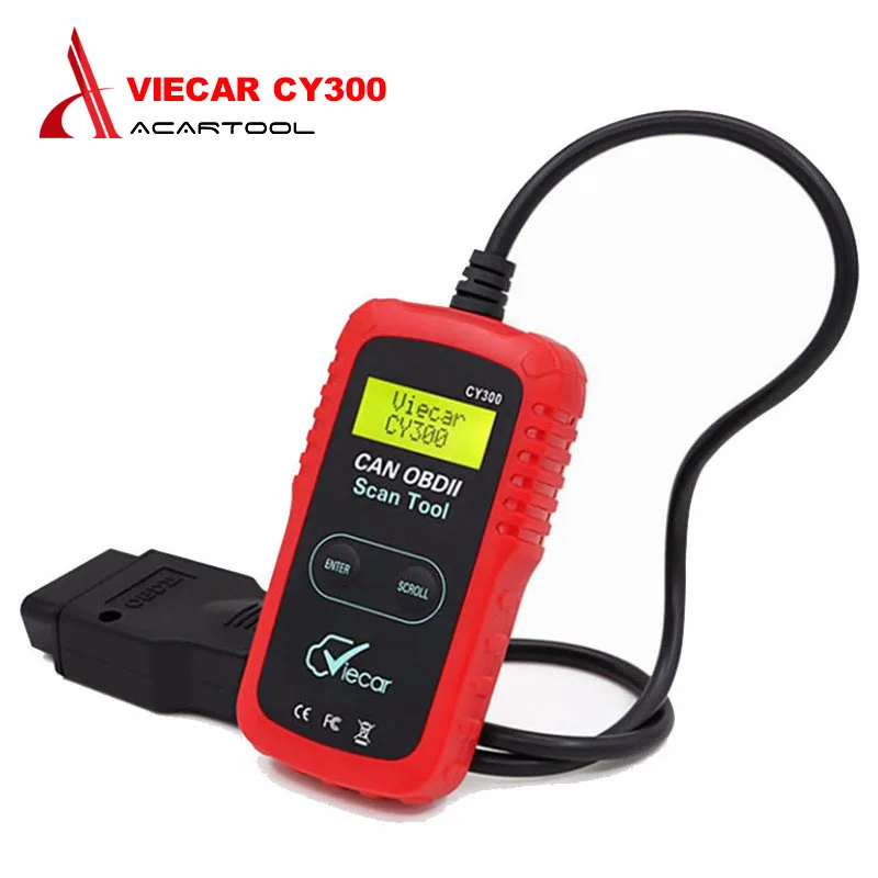 

Free Shipping New Arrival Viecar CY300 CAN OBDII Scan Tool For All OBD II Protocols CY-300 OBD2 Cars Diagnostic Code Reader