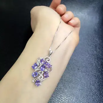 

2017 Collares Qi Xuan_Fashion Jewelry_Blue Stone Necklaces_S925 Solid Silver Fashion Blue Necklaces_Factory Directly Sales