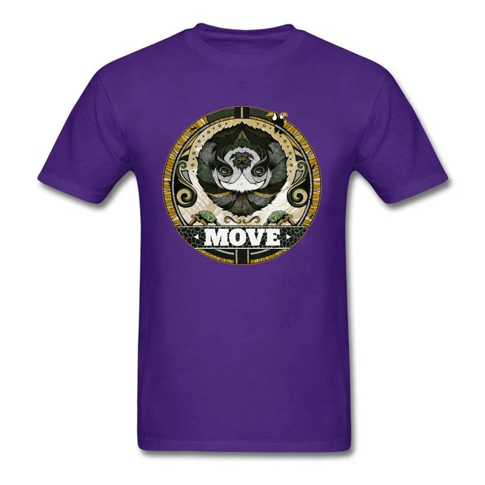 Prevailing Mens T Shirt Round Neck Short Sleeve Cotton Move Tees Casual Tee-Shirts Top Quality Move purple