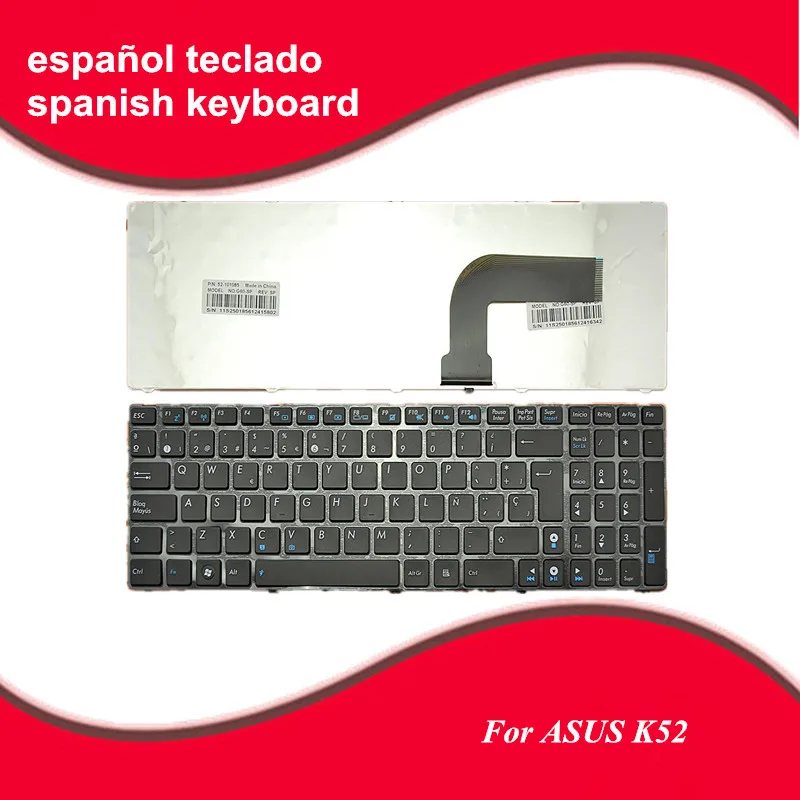 

Spanish keyboard For Asus ASUS K52 K52J K52JB K52JC K52JK K52JR K52F X61 N61 G60 laptop SP keyboard