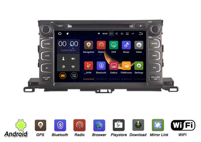 Clearance YESSUN Android Radio Car DVD Player For Toyota Highlander 2015~2016 Stereo Radio Multimedia GPS Navigation With AM/FM 2