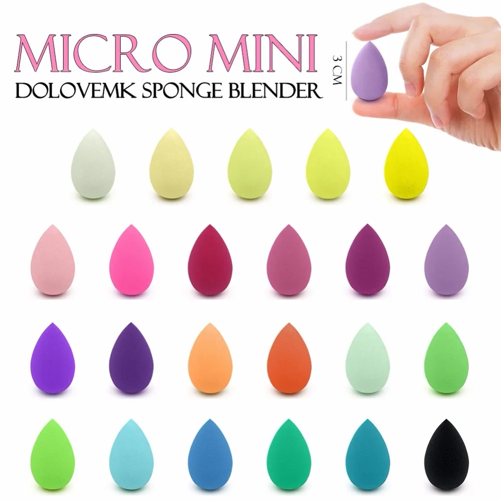 Dolovemk 2pcs Micro Mini Drop Shape Latex-free Soft Cosmetic Puffs Makeup Blender Random Color - Cosmetic Puff - AliExpress