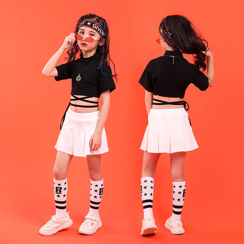 Summer baby girls clothing set 6 8 10 12 14 16 18 T cheerleader costume Girlhip hip hop dance costumes kids girls boutique outfits (10)