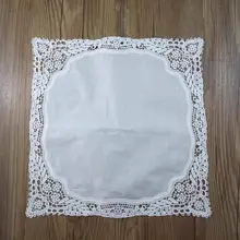 Высокое качество белый хлопок компьютер Швейцарский тонкой кружевное с вышивкой платок кружево цветы леди платок