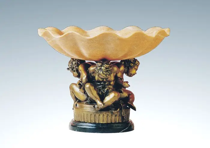 

Beautiful delicate Crystal tray statues with bronze marble base glass table decor Christmas Gifts 040