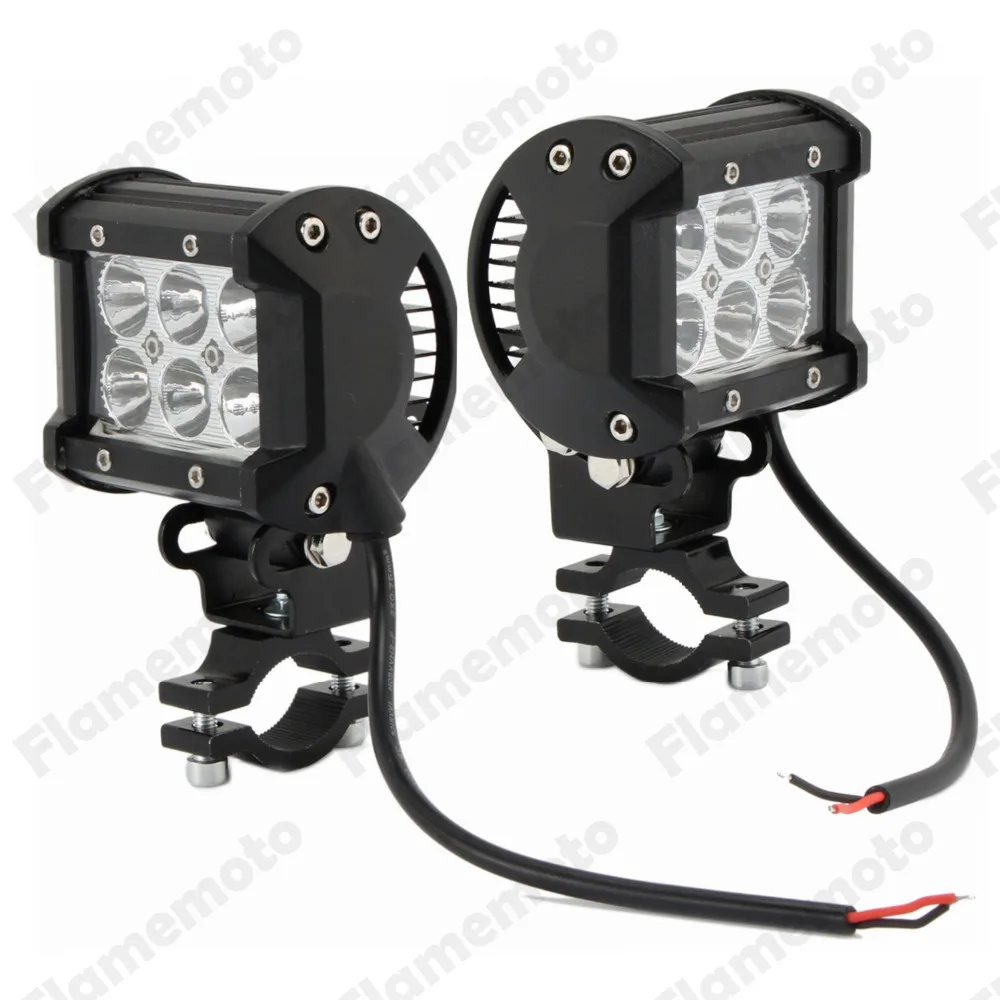 2pcs Offroad LED Spot Light 18W Adjustable Motorcycle Spotlight Driving Lamp For BMW Ducati ATV Dirt Bike |