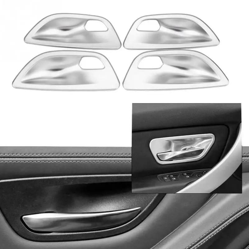 

4Pcs Car styling ABS Chrome Interior Door Handle Cup Bowl Cover Trim for BMW 5 Series F10 F18 2011-2017