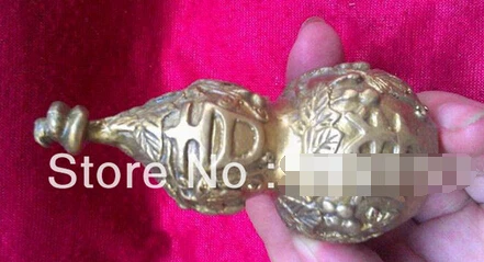 

0fengshui BRONZE carved many gourd flower calabash statue