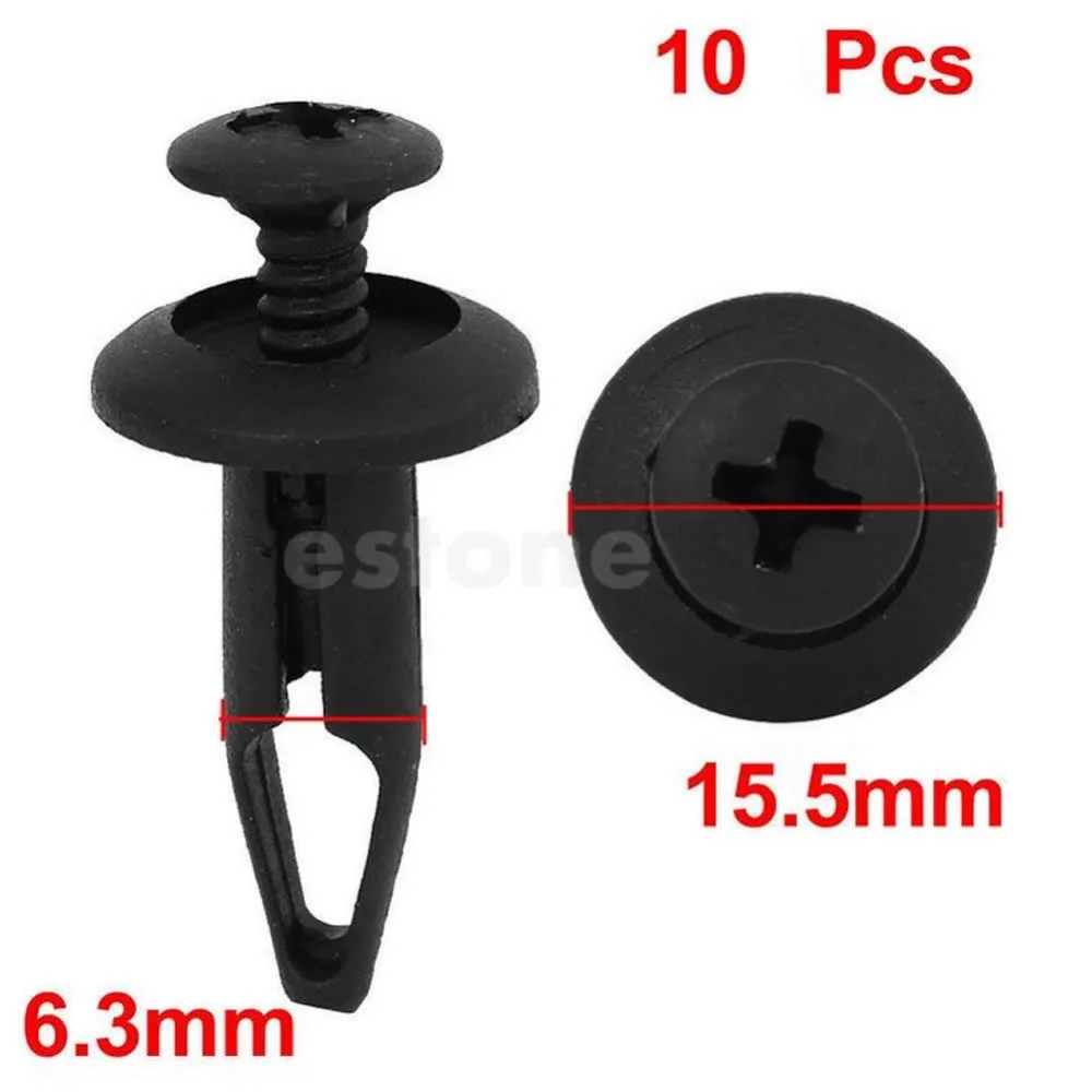 

10Pcs Car Plastic Push Type Rivet Retainer Fastener Bumper Pin Clips for Ford