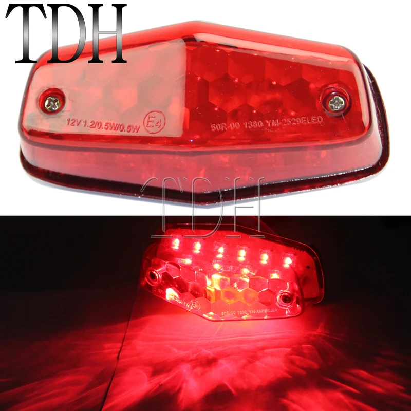 

Universal Motorcycle Lucas 12V LED Taillight Rear Brake Lamp Tail Lights Red Lense For Harley Triumph Cafe Racer